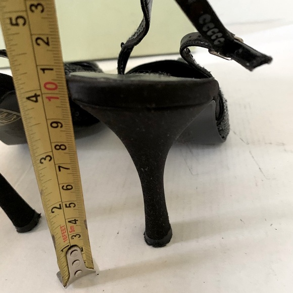 English Dune brand stunning black sequined slingback evening shoes point toe 40 - Picture 6 of 10